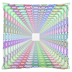 Tunnel With Bright Colors Rainbow Plaid Love Heart Triangle Large Flano Cushion Case (two Sides)