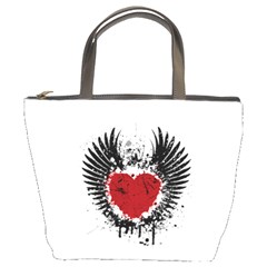 Wings Of Heart Illustration Bucket Bags by TastefulDesigns