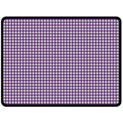 Mardi Gras Purple Plaid Double Sided Fleece Blanket (large)  by PhotoNOLA