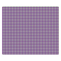 Mardi Gras Purple Plaid Double Sided Flano Blanket (small) 