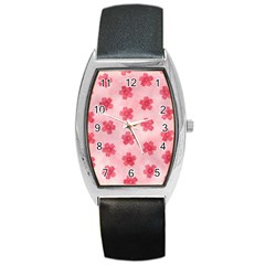 Watercolor Flower Patterns Barrel Style Metal Watch by TastefulDesigns