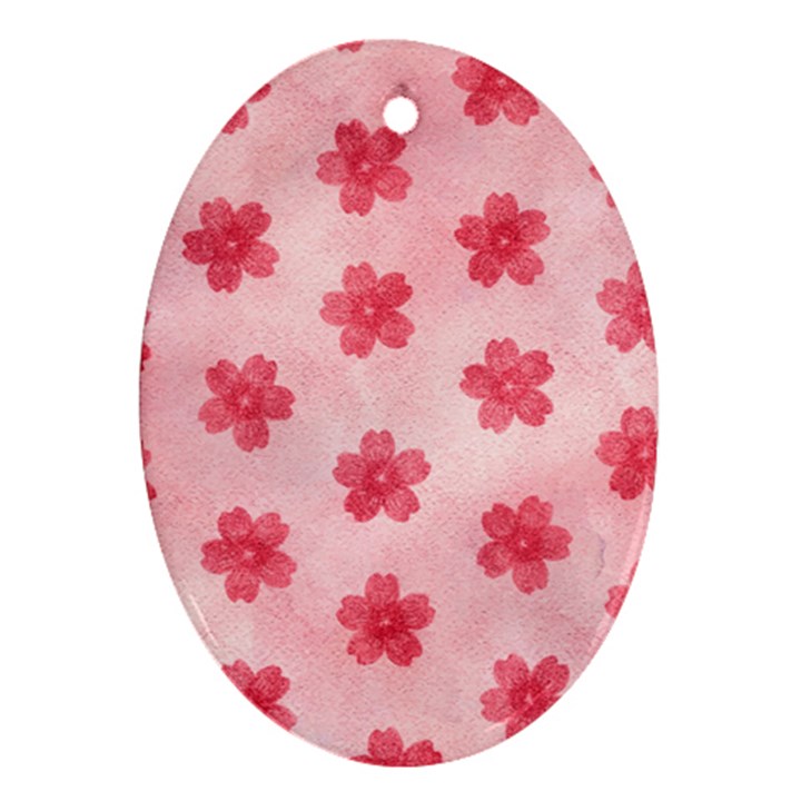 Watercolor Flower Patterns Oval Ornament (Two Sides)