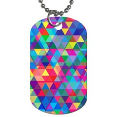 Colorful Abstract Triangle Shapes Background Dog Tag (two Sides) by TastefulDesigns