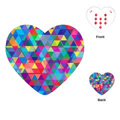 Colorful Abstract Triangle Shapes Background Playing Cards (heart)  by TastefulDesigns