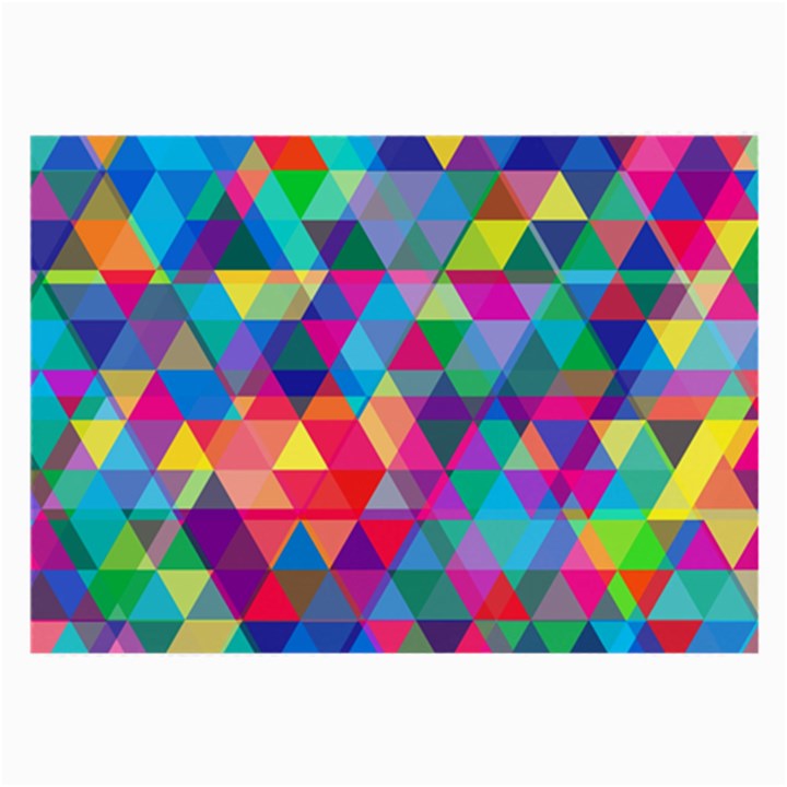 Colorful Abstract Triangle Shapes Background Large Glasses Cloth