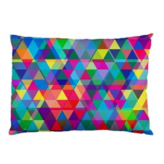 Colorful Abstract Triangle Shapes Background Pillow Case by TastefulDesigns