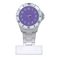 Abstract Purple Pattern Background Plastic Nurses Watch by TastefulDesigns