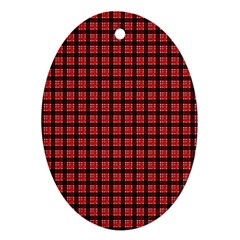 Red Plaid Ornament (oval)