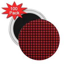 Red Plaid 2 25  Magnets (100 Pack) 