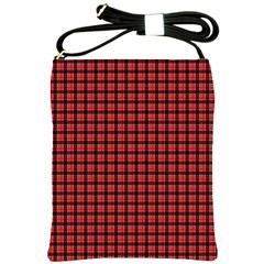 Red Plaid Shoulder Sling Bags by PhotoNOLA