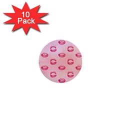 Watercolor Kisses Patterns 1  Mini Buttons (10 Pack)  by TastefulDesigns