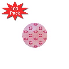 Watercolor Kisses Patterns 1  Mini Buttons (100 Pack)  by TastefulDesigns