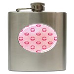 Watercolor Kisses Patterns Hip Flask (6 oz) Front