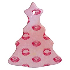 Watercolor Kisses Patterns Ornament (christmas Tree)  by TastefulDesigns