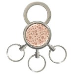 Retro Sketchy Floral Patterns 3-Ring Key Chains Front