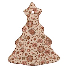 Retro Sketchy Floral Patterns Ornament (christmas Tree) 