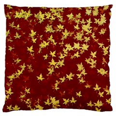 Background Design Leaves Pattern Large Flano Cushion Case (two Sides) by Simbadda