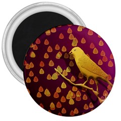 Bird Design Wall Golden Color 3  Magnets by Simbadda