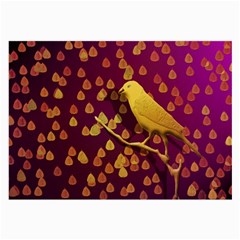 Bird Design Wall Golden Color Large Glasses Cloth (2-side) by Simbadda