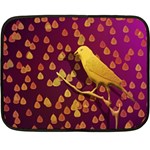 Bird Design Wall Golden Color Fleece Blanket (Mini) 35 x27  Blanket