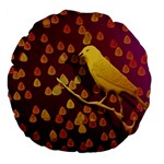 Bird Design Wall Golden Color Large 18  Premium Flano Round Cushions Back