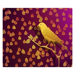 Bird Design Wall Golden Color Double Sided Flano Blanket (small)  by Simbadda