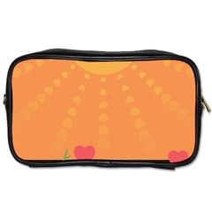 Love Heart Valentine Sun Flowers Toiletries Bags by Simbadda