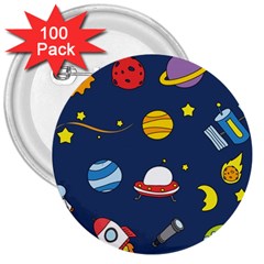 Space Background Design 3  Buttons (100 Pack)  by Simbadda