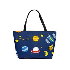 Space Background Design Shoulder Handbags by Simbadda