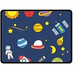 Space Background Design Double Sided Fleece Blanket (Large)  80 x60  Blanket Back