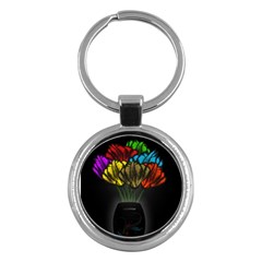 Flowers Painting Still Life Plant Key Chains (round)  by Simbadda