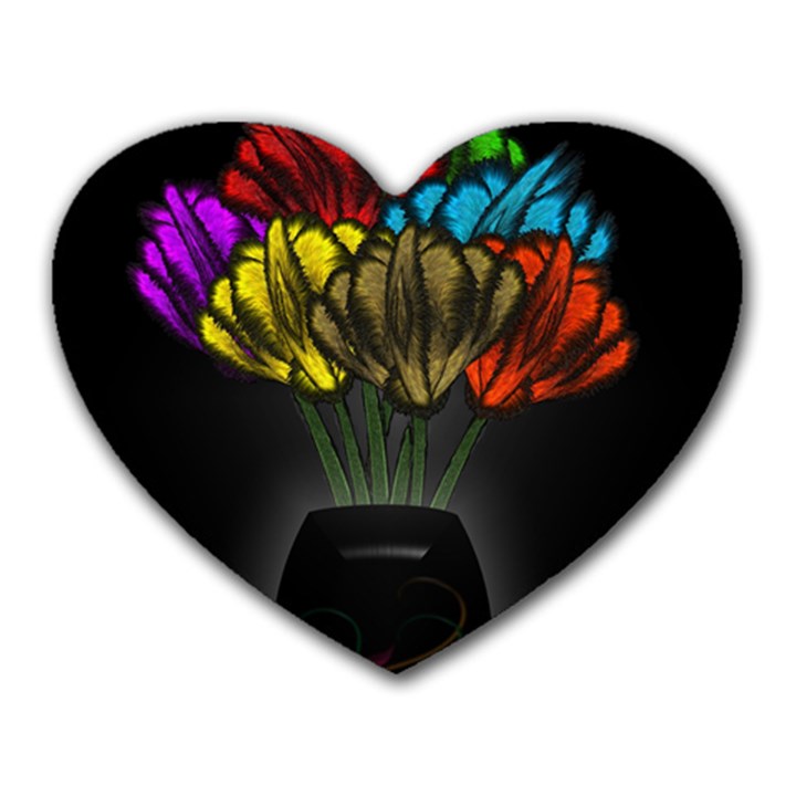 Flowers Painting Still Life Plant Heart Mousepads