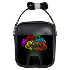 Flowers Painting Still Life Plant Girls Sling Bags by Simbadda