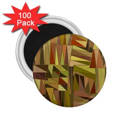 Earth Tones Geometric Shapes Unique 2 25  Magnets (100 Pack)  by Simbadda