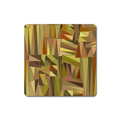 Earth Tones Geometric Shapes Unique Square Magnet by Simbadda