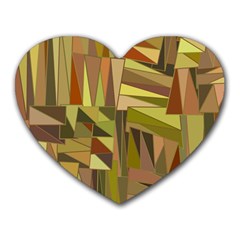 Earth Tones Geometric Shapes Unique Heart Mousepads by Simbadda