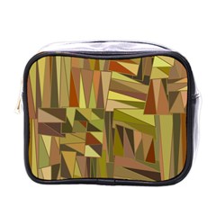 Earth Tones Geometric Shapes Unique Mini Toiletries Bags by Simbadda