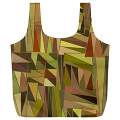 Earth Tones Geometric Shapes Unique Full Print Recycle Bags (l)  by Simbadda