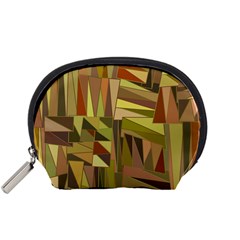 Earth Tones Geometric Shapes Unique Accessory Pouches (small)  by Simbadda