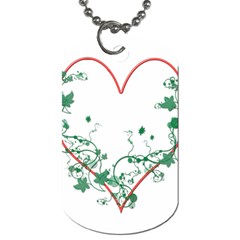 Heart Ranke Nature Romance Plant Dog Tag (one Side) by Simbadda