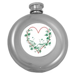 Heart Ranke Nature Romance Plant Round Hip Flask (5 Oz) by Simbadda