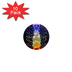 Chakra Spiritual Flower Energy 1  Mini Magnet (10 pack) 