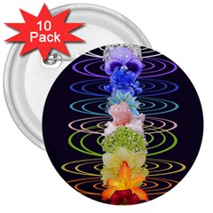 Chakra Spiritual Flower Energy 3  Buttons (10 pack) 