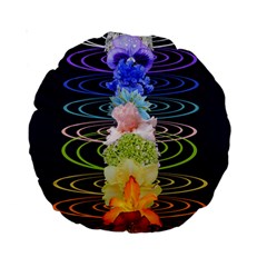 Chakra Spiritual Flower Energy Standard 15  Premium Round Cushions