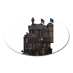 Steampunk Lock Fantasy Home Oval Magnet