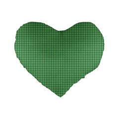 Green1 Standard 16  Premium Flano Heart Shape Cushions by PhotoNOLA