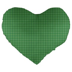 Green1 Large 19  Premium Flano Heart Shape Cushions