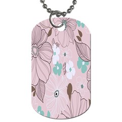 Background Texture Flowers Leaves Buds Dog Tag (two Sides) by Simbadda