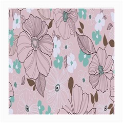 Background Texture Flowers Leaves Buds Medium Glasses Cloth (2-side) by Simbadda