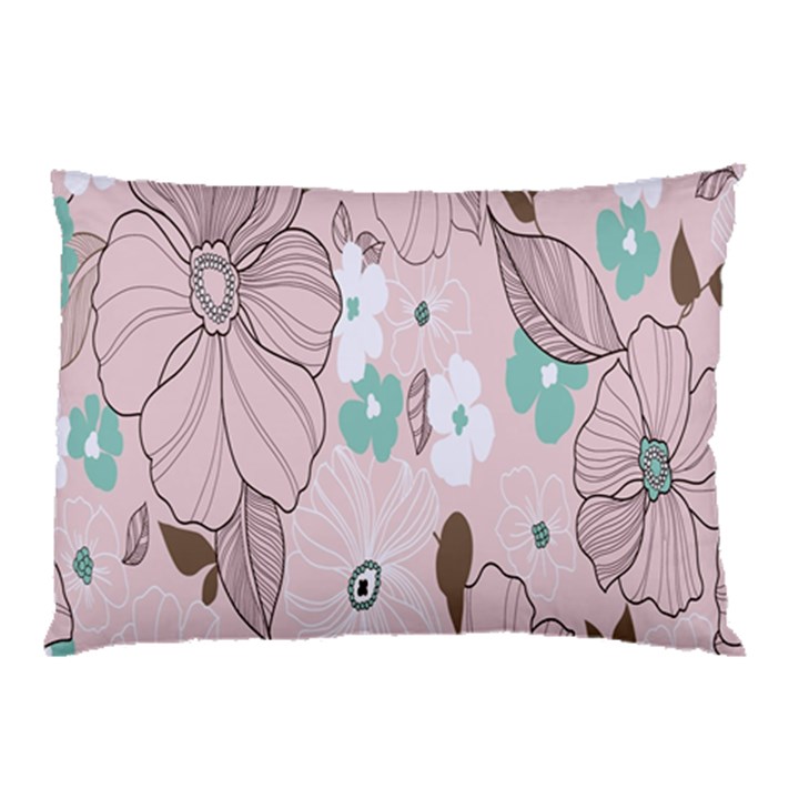 Background Texture Flowers Leaves Buds Pillow Case (Two Sides)